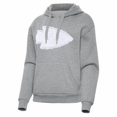 Kansas City Chiefs Antigua Women's Victory Pullover Hoodie - Heather Gray - NFL