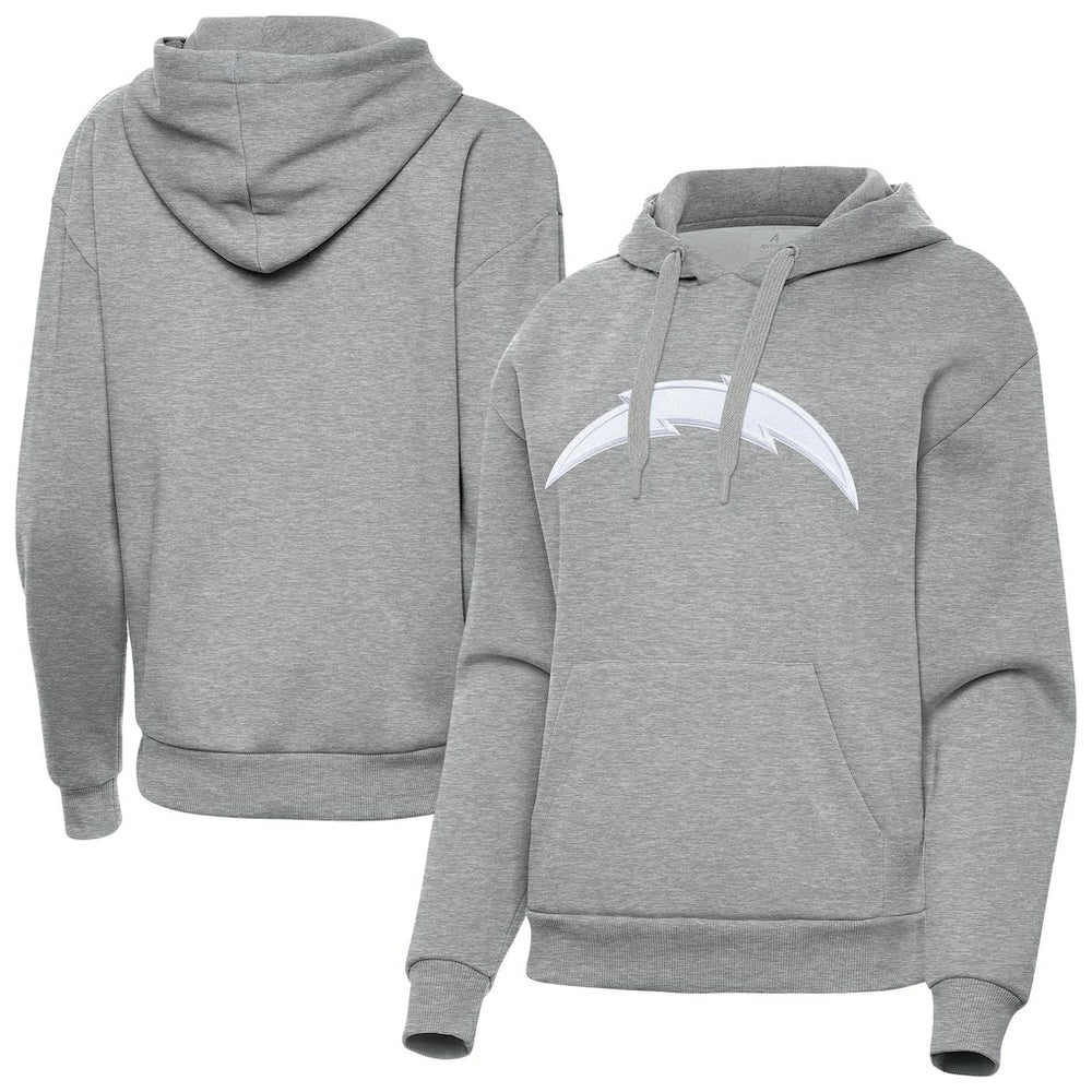 Los Angeles Chargers Antigua Women's Victory Pullover Hoodie - Heather Gray - NFL