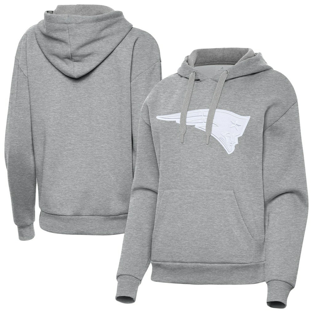 New England Patriots Antigua Women's Victory Pullover Hoodie - Heather Gray - NFL