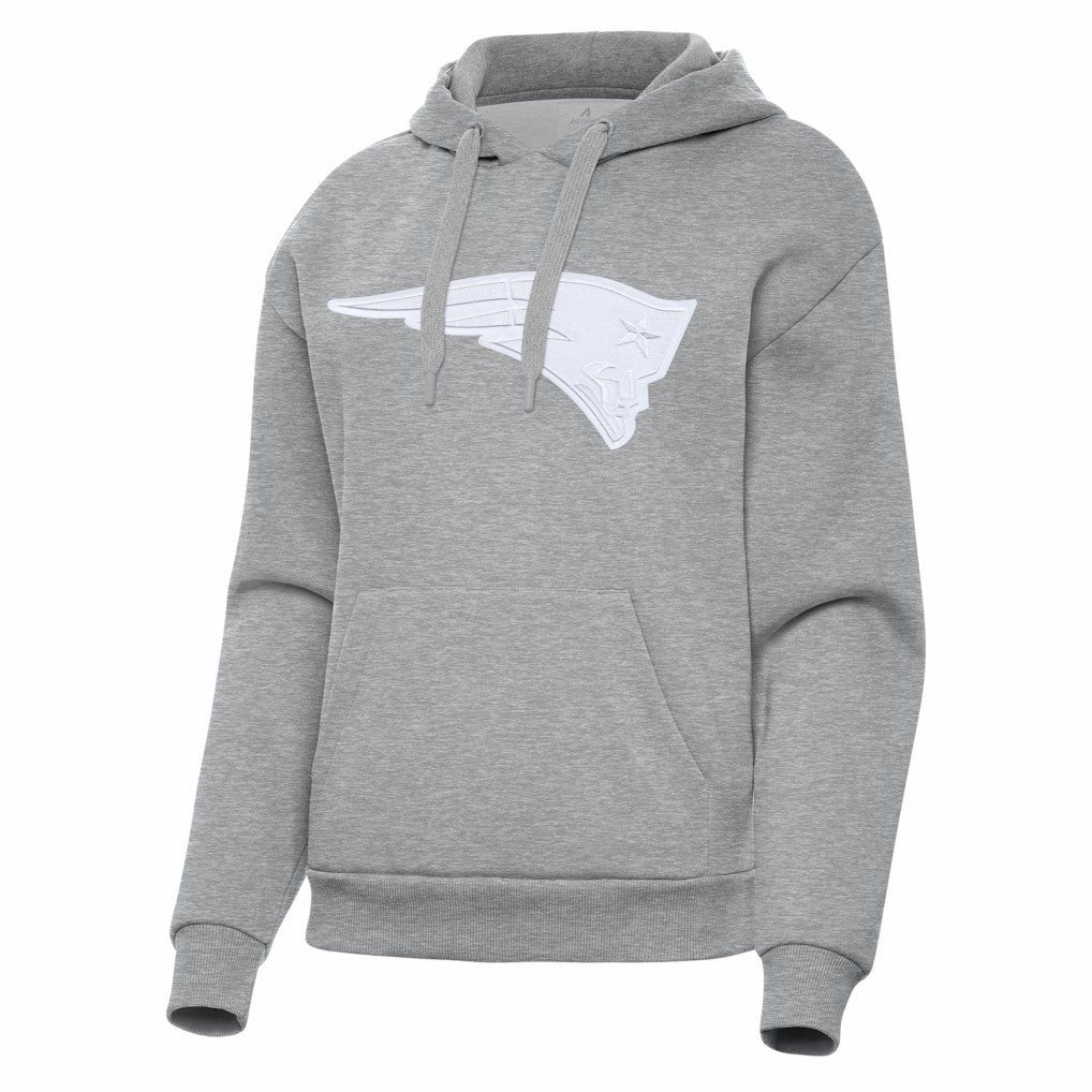New England Patriots Antigua Women's Victory Pullover Hoodie - Heather Gray - NFL