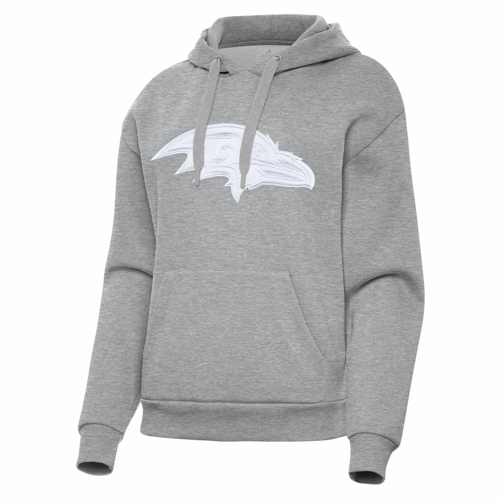 Baltimore Ravens Antigua Women's Victory Pullover Hoodie - Heather Gray - NFL