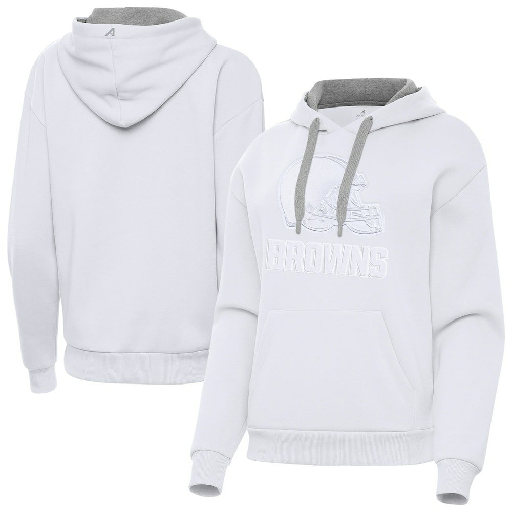 Cleveland Browns Antigua Women's Victory Pullover Hoodie - White - NFL