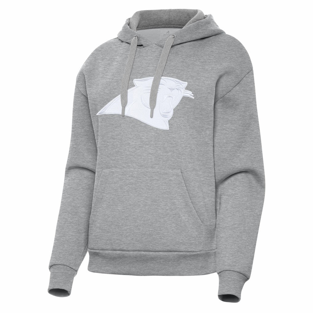 Carolina Panthers Antigua Women's Victory Pullover Hoodie - Heather Gray - NFL