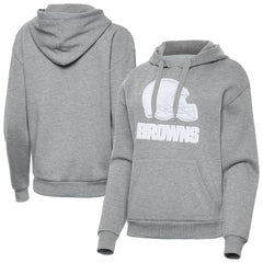 Cleveland Browns Antigua Women's Victory Pullover Hoodie - Heather Gray - NFL
