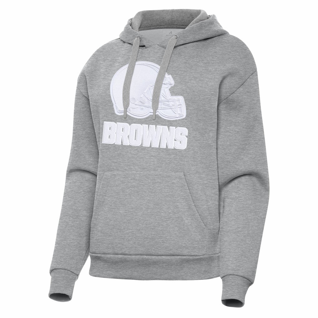 Cleveland Browns Antigua Women's Victory Pullover Hoodie - Heather Gray - NFL
