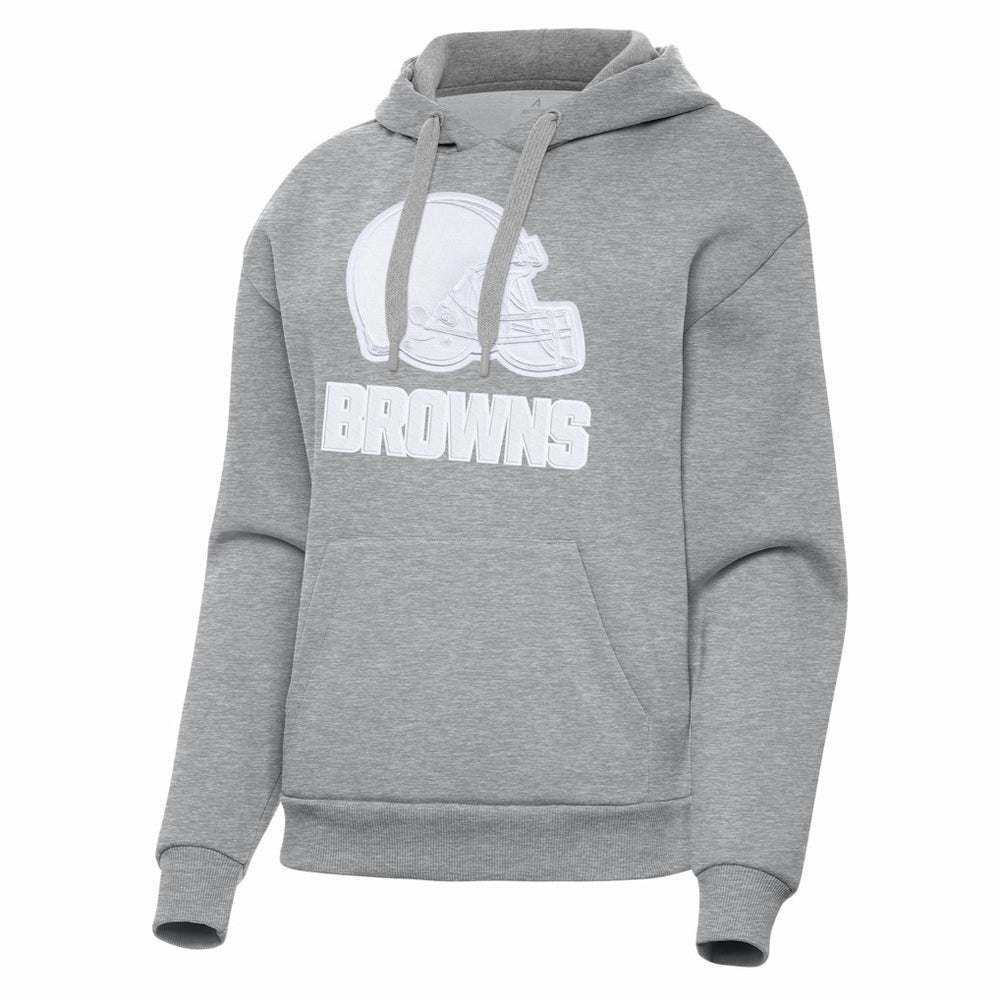 Cleveland Browns Antigua Women's Victory Pullover Hoodie - Heather Gray - NFL