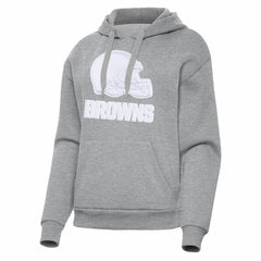 Cleveland Browns Antigua Women's Victory Pullover Hoodie - Heather Gray - NFL