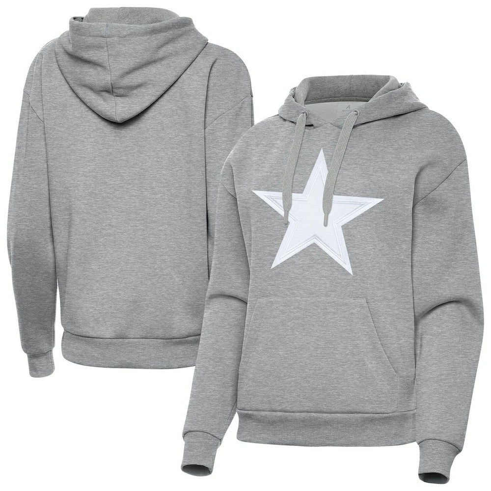 Dallas Cowboys Antigua Women's Victory Pullover Hoodie - Heather Gray - NFL
