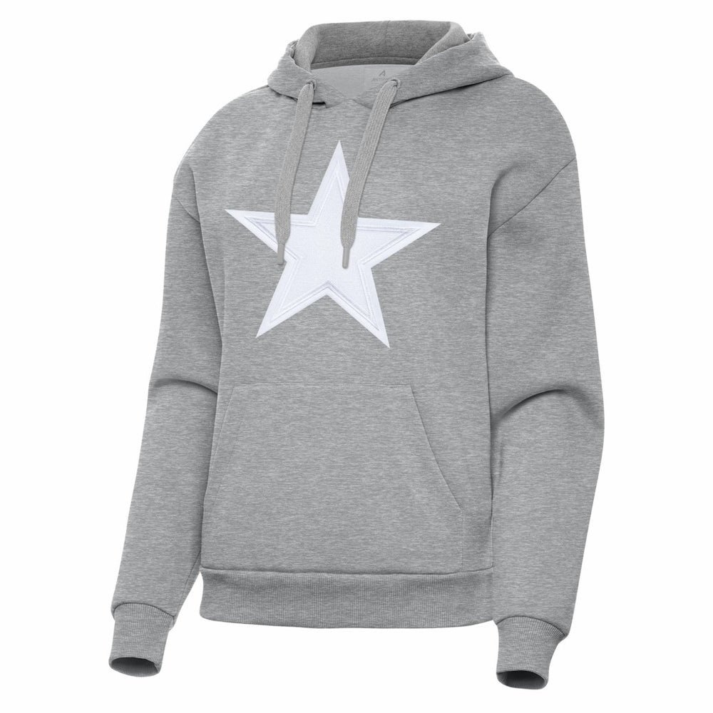 Dallas Cowboys Antigua Women's Victory Pullover Hoodie - Heather Gray - NFL