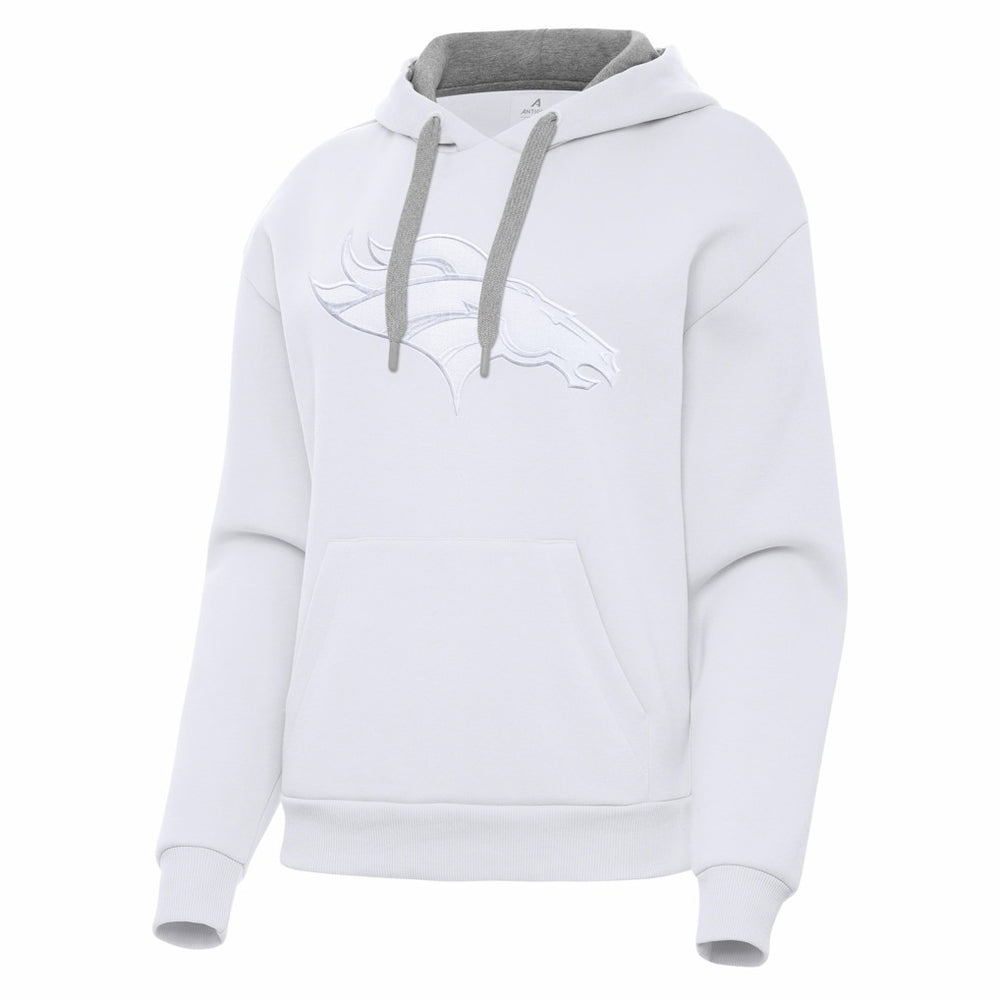 Denver Broncos Antigua Women's Victory Pullover Hoodie - White - NFL