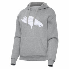 Denver Broncos Antigua Women's Victory Pullover Hoodie - Heather Gray - NFL