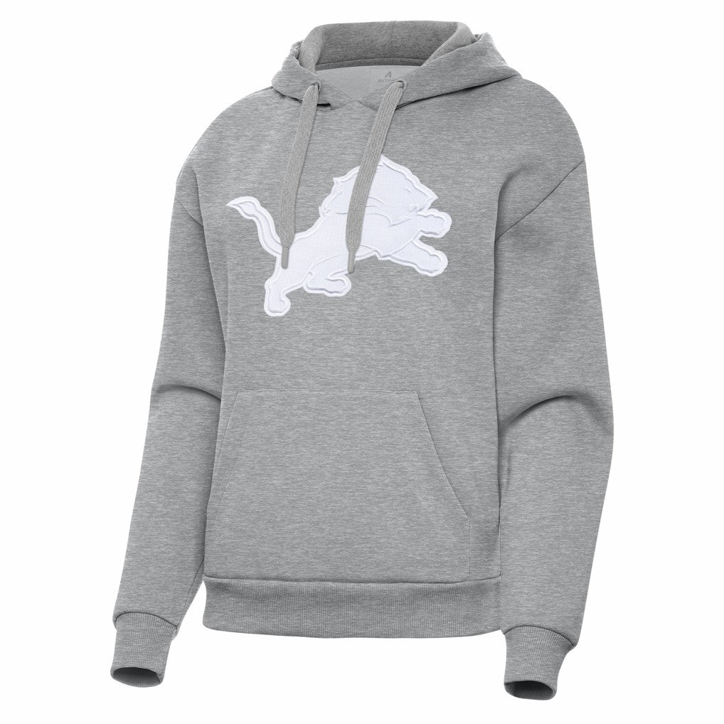 Detroit Lions Antigua Women's Victory Pullover Hoodie - Heather Gray - NFL