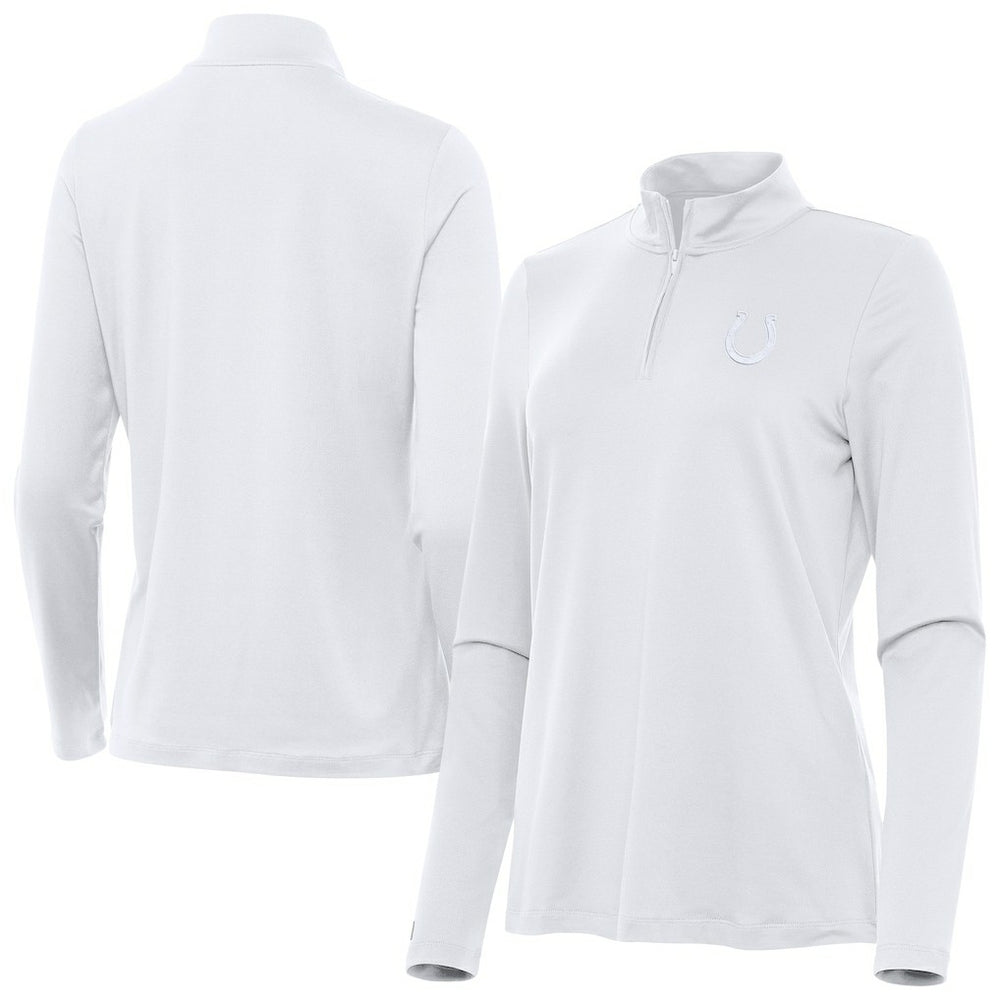Indianapolis Colts Antigua Women's Reprocess Quarter-Zip Top - White - NFL