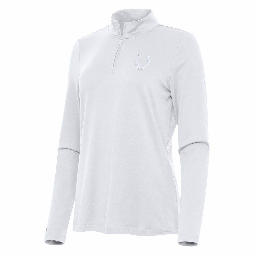 Indianapolis Colts Antigua Women's Reprocess Quarter-Zip Top - White - NFL