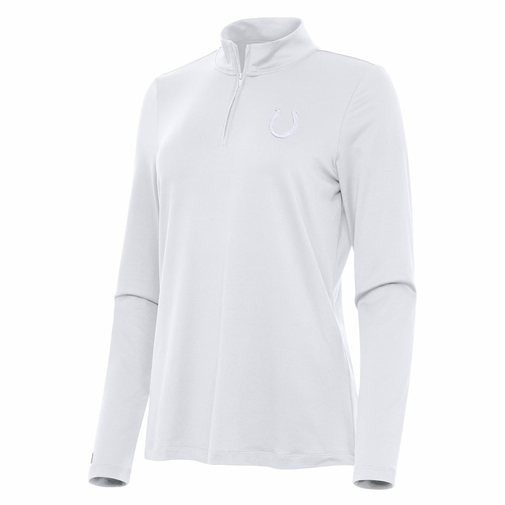 Indianapolis Colts Antigua Women's Reprocess Quarter-Zip Top - White - NFL