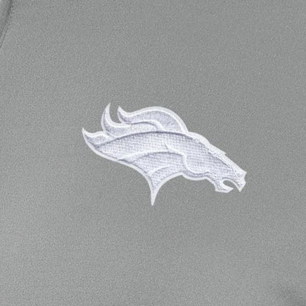 Denver Broncos Antigua Women's Reprocess Quarter-Zip Top - Gray - NFL