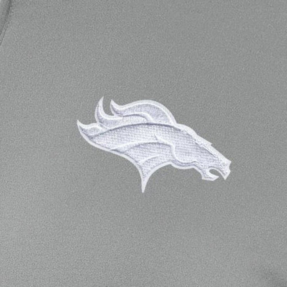 Denver Broncos Antigua Women's Reprocess Quarter-Zip Top - Gray - NFL