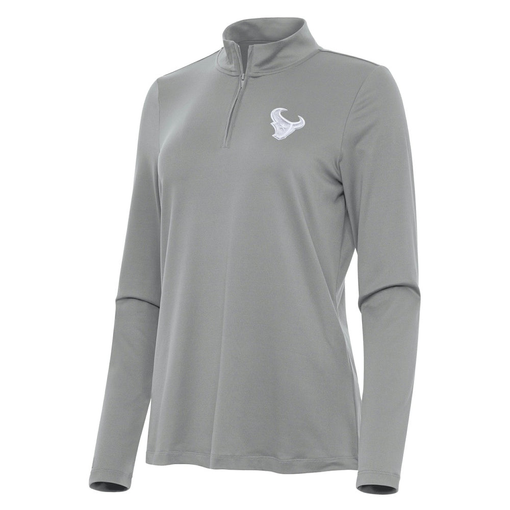 Houston Texans Antigua Women's Reprocess Quarter-Zip Top - Gray - NFL