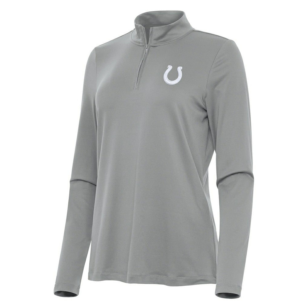 Indianapolis Colts Antigua Women's Reprocess Quarter-Zip Top - Gray - NFL