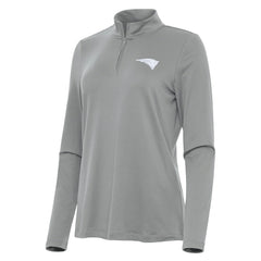 New England Patriots Antigua Women's Reprocess Quarter-Zip Top - Gray - NFL