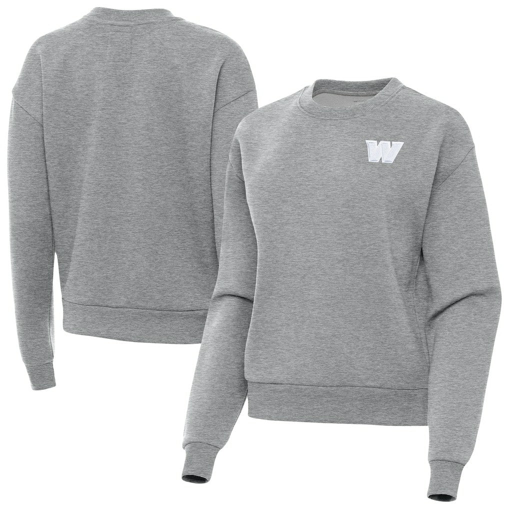 Washington Commanders Antigua Women's Victory Crew Pullover Sweatshirt - Heather Gray - NFL