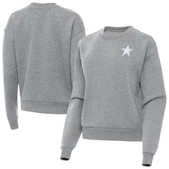 Dallas Cowboys Antigua Women's Victory Crew Pullover Sweatshirt - Heather Gray - NFL