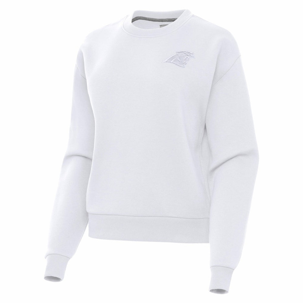 Carolina Panthers Antigua Women's Victory Crew Pullover Sweatshirt - White - NFL