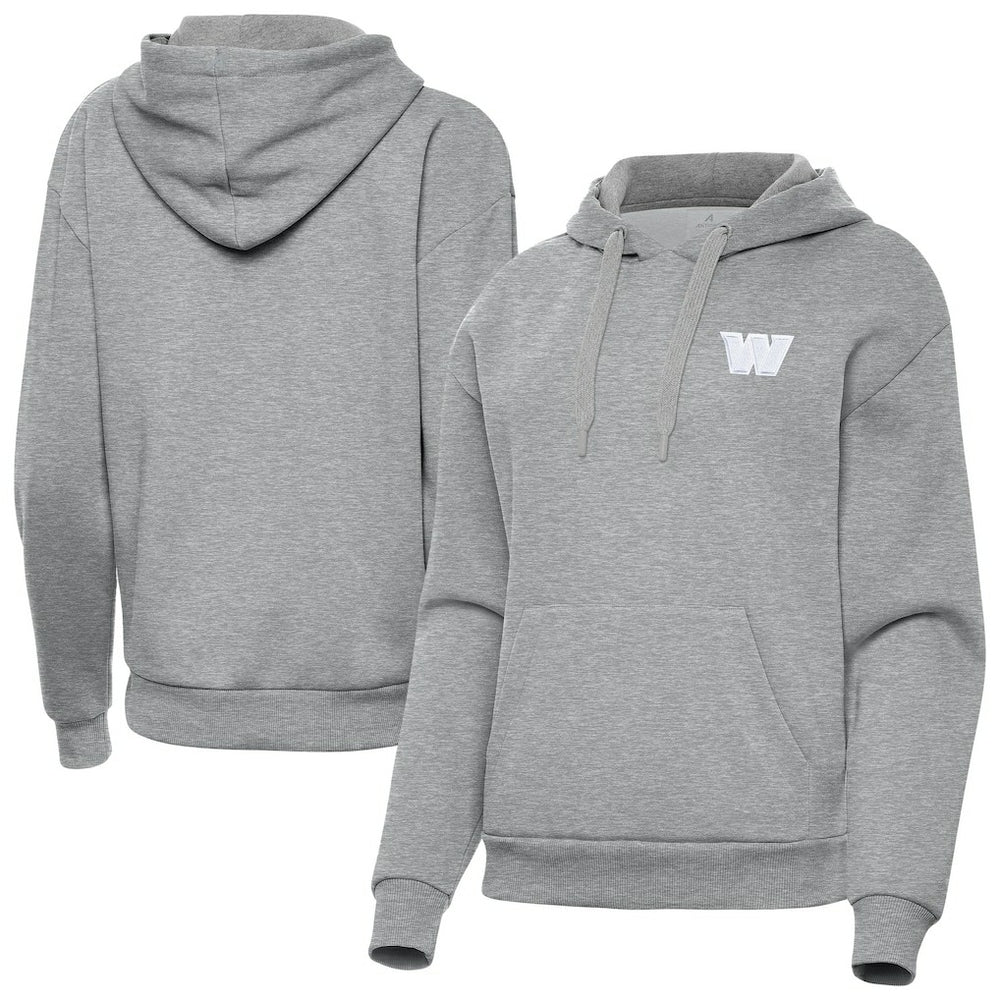 Washington Commanders Antigua Women's Victory Pullover Hoodie - Heather Gray - NFL