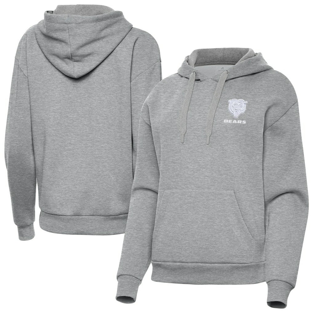 Chicago Bears Antigua Women's Victory Pullover Hoodie - Heather Gray - NFL