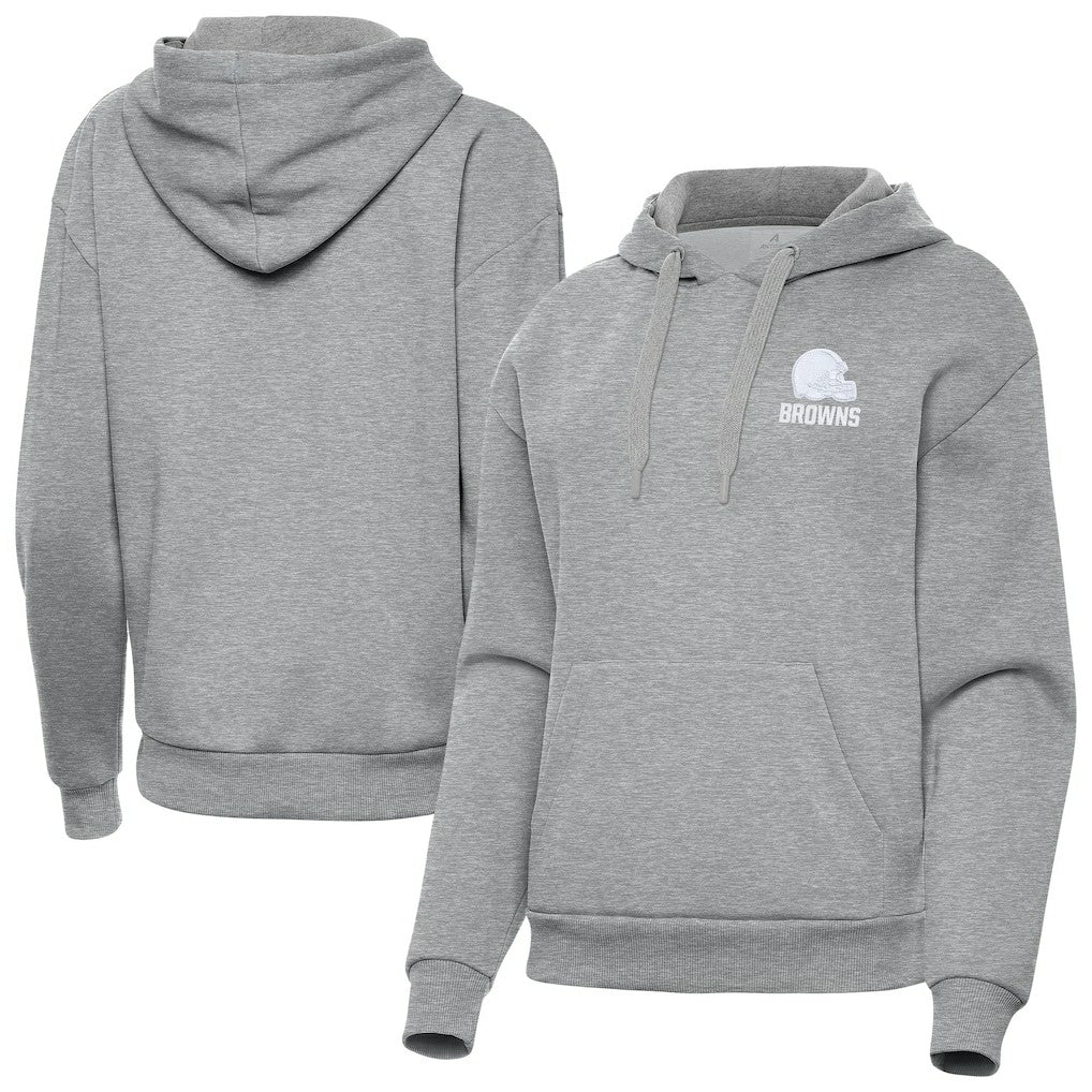 Cleveland Browns Antigua Women's Victory Pullover Hoodie - Heather Gray - NFL