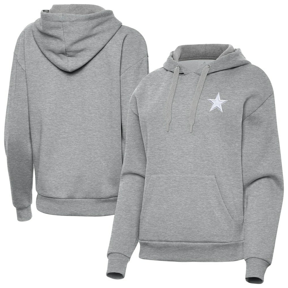 Dallas Cowboys Antigua Women's Victory Pullover Hoodie - Heather Gray - NFL