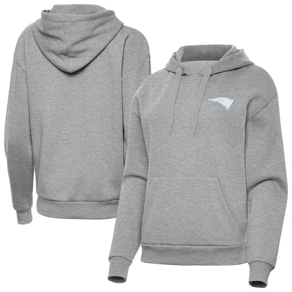 New England Patriots Antigua Women's Victory Pullover Hoodie - Heather Gray - NFL