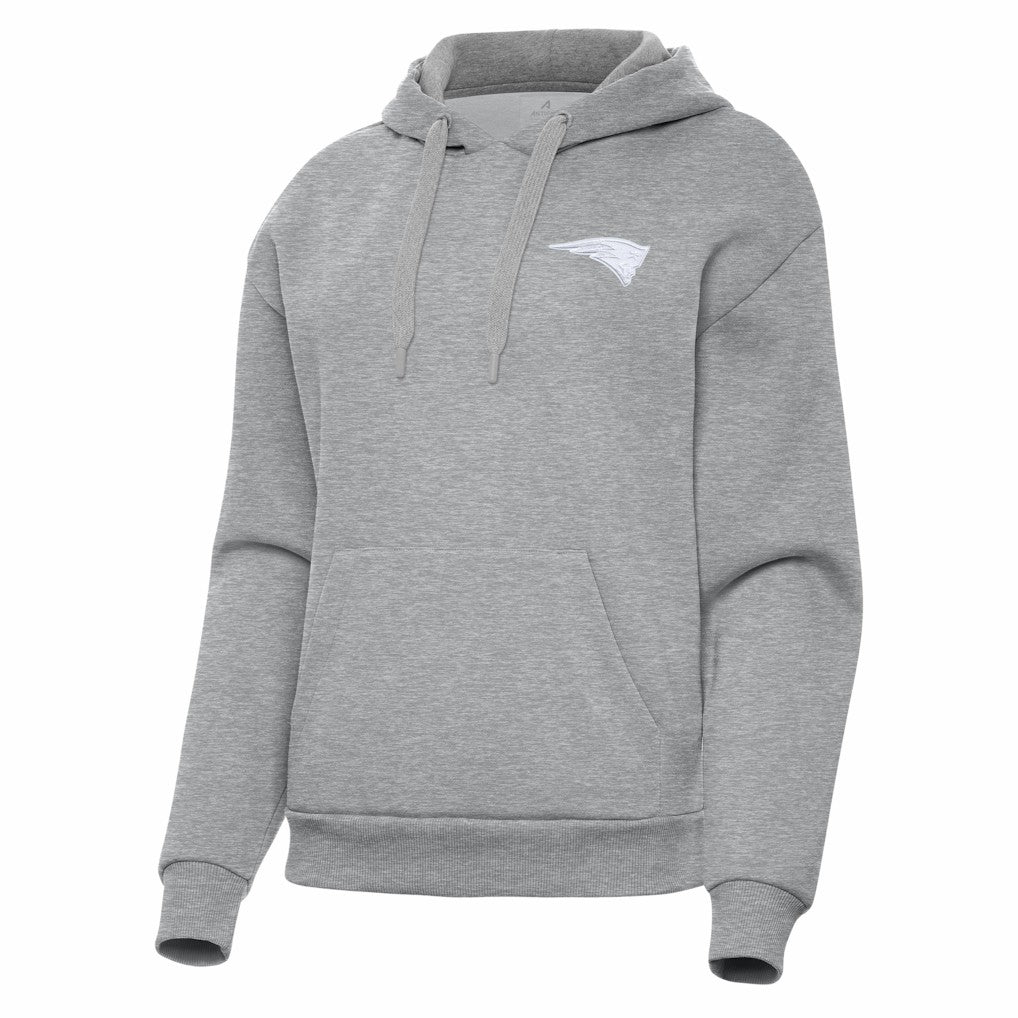 New England Patriots Antigua Women's Victory Pullover Hoodie - Heather Gray - NFL