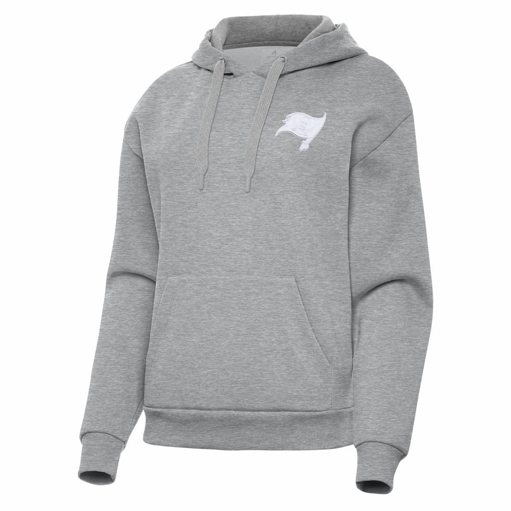 Tampa Bay Buccaneers Antigua Women's Victory Pullover Hoodie - Heather Gray - NFL