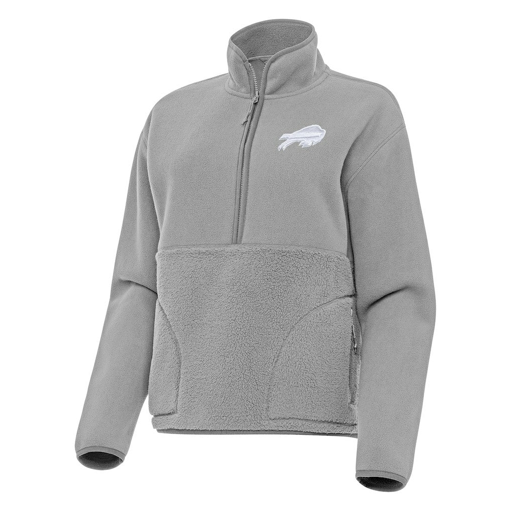 Buffalo Bills Antigua Women's Figure Half-Zip Sweatshirt - Gray - NFL