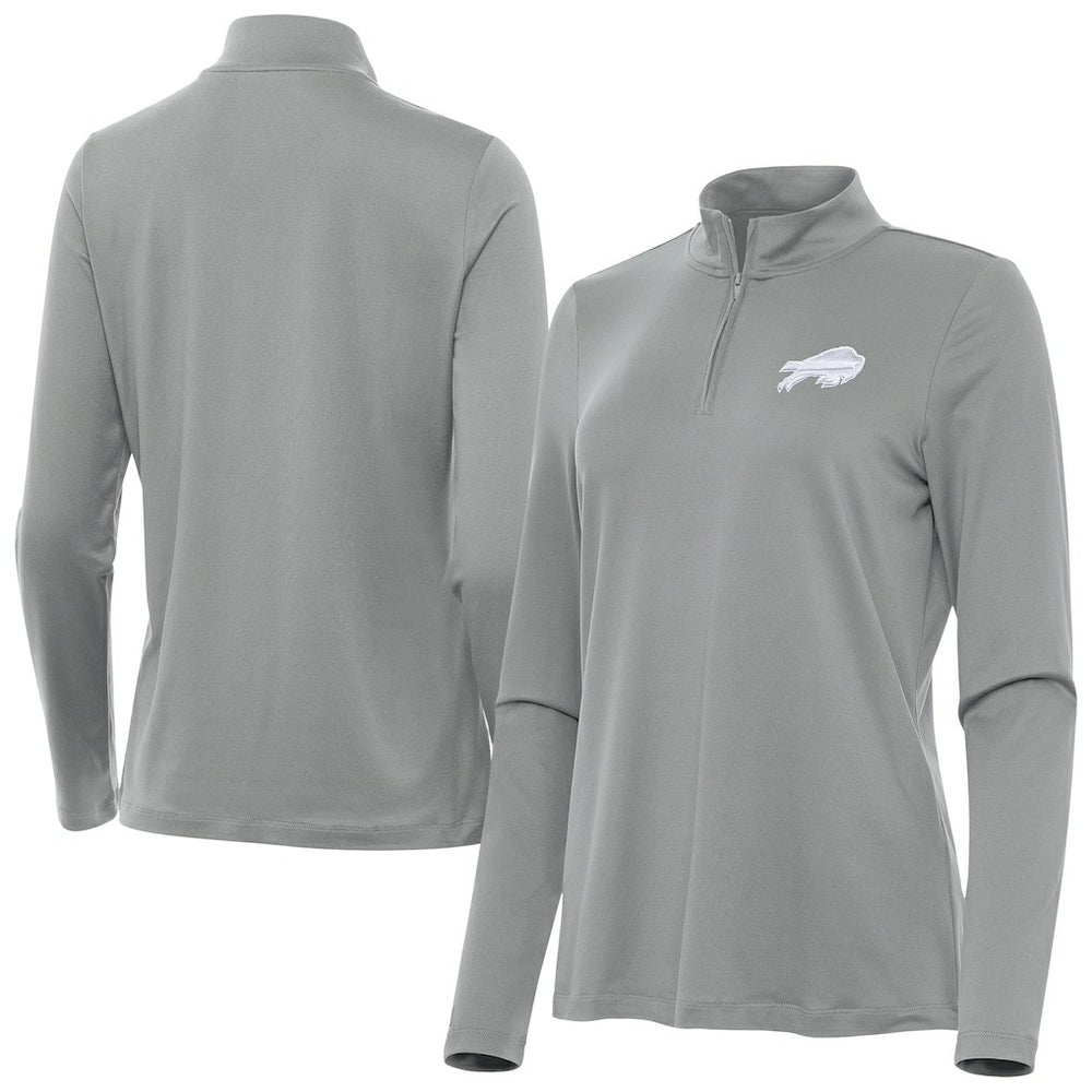 Buffalo Bills Antigua Women's Reprocess Quarter-Zip Top - Gray - NFL