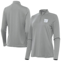 New York Giants Antigua Women's Reprocess Quarter-Zip Top - Gray - NFL