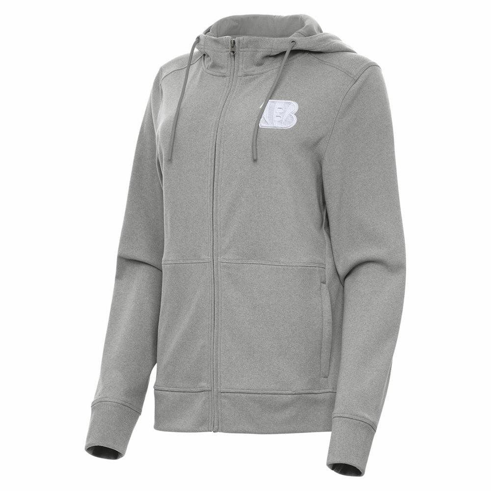 Cincinnati Bengals Antigua Women's Seeker Full-Zip Hoodie Jacket - Heather Gray - NFL