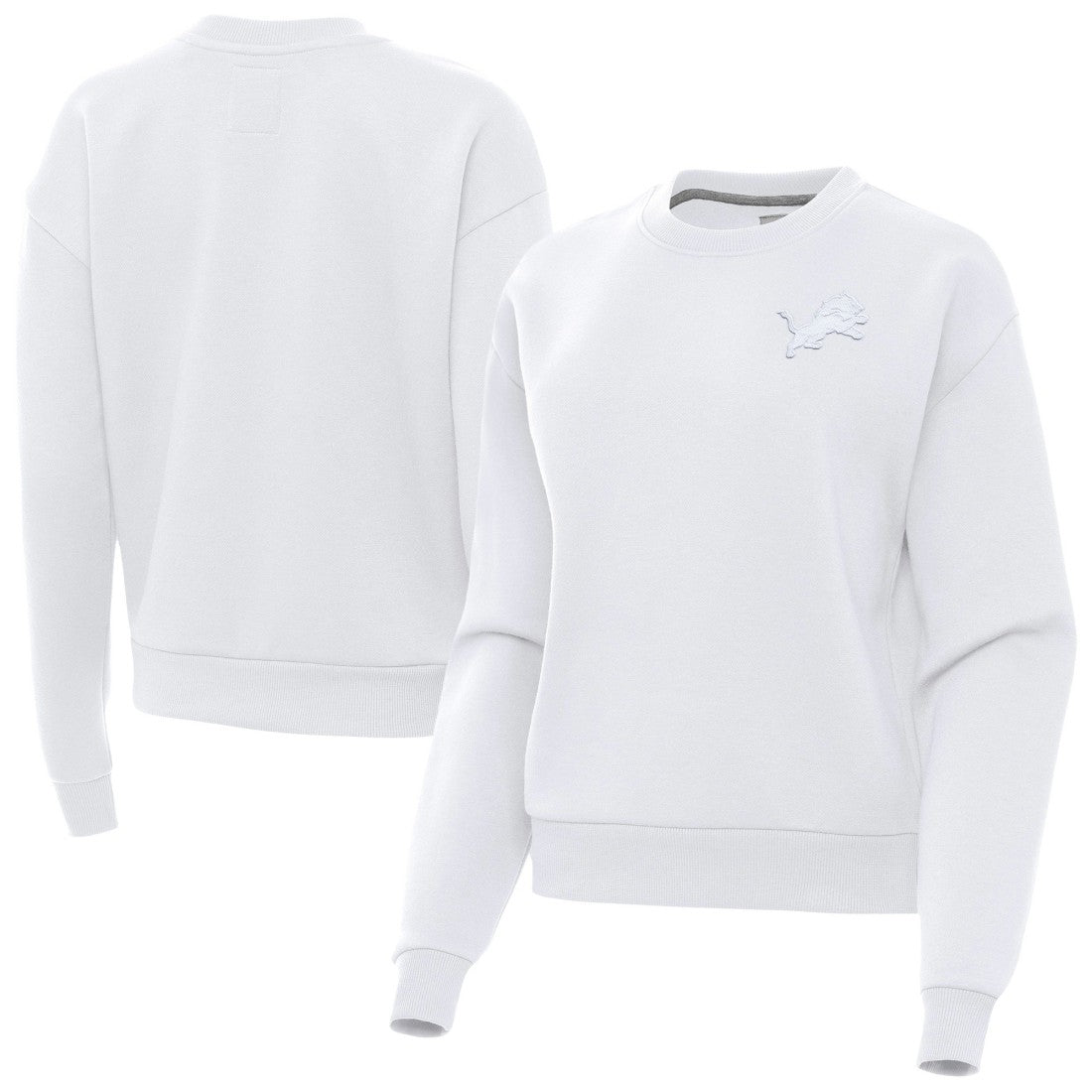 Detroit Lions Antigua Women's Victory Crew Pullover Sweatshirt - White - NFL