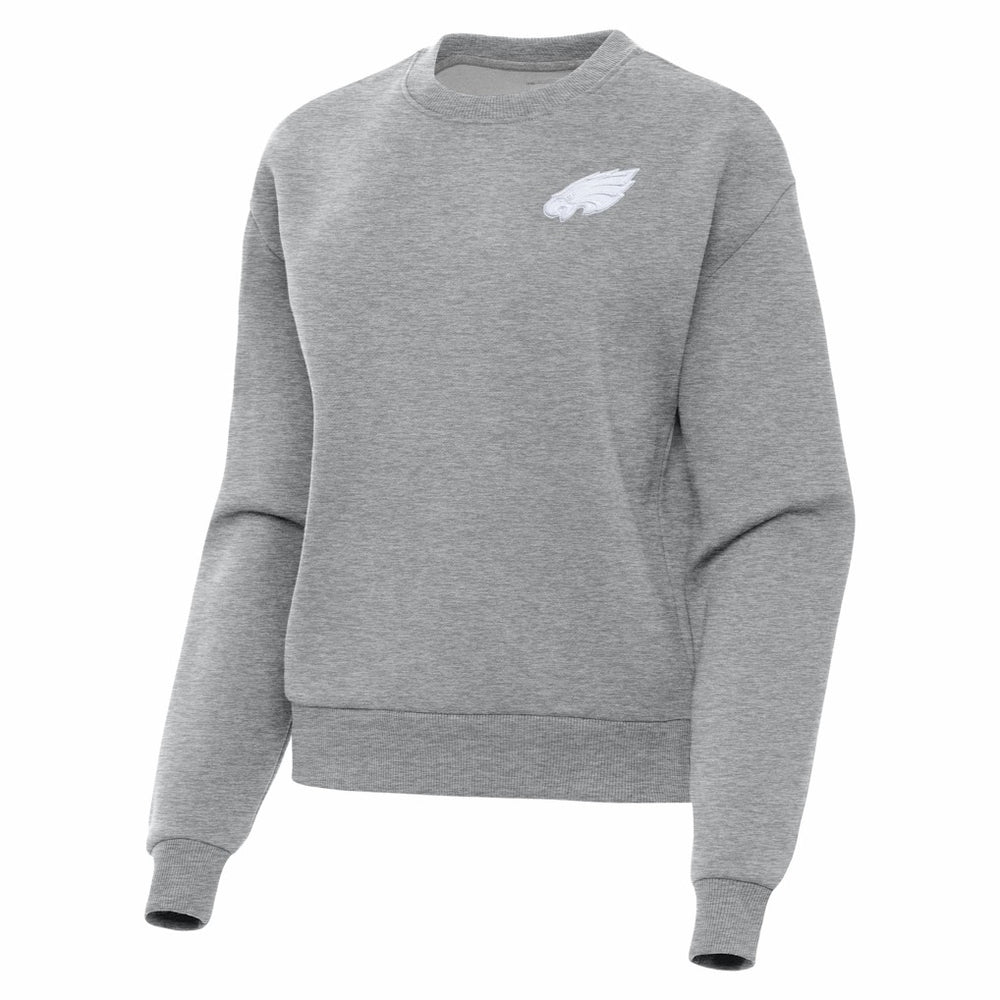 Philadelphia Eagles Antigua Women's Victory Crew Pullover Sweatshirt - Heather Gray - NFL