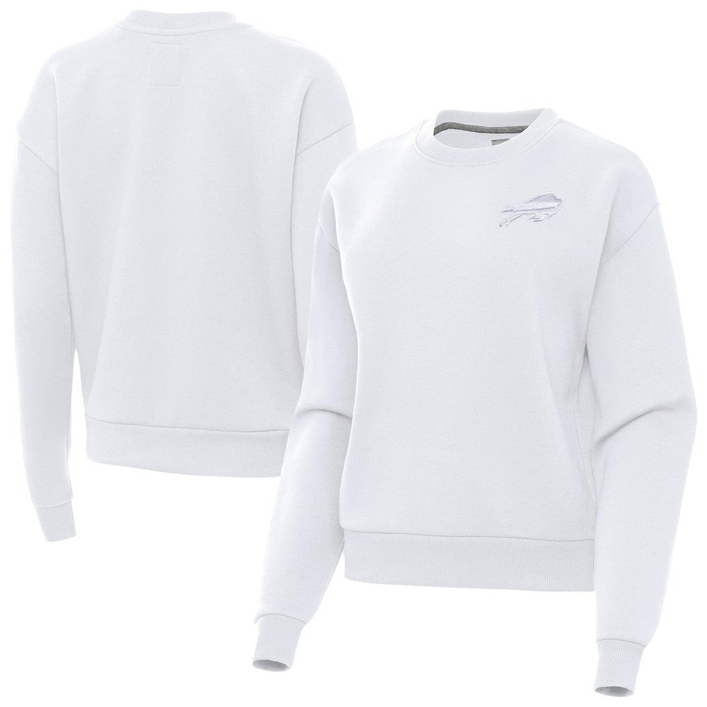 Buffalo Bills Antigua Women's Victory Crew Pullover Sweatshirt - White - NFL