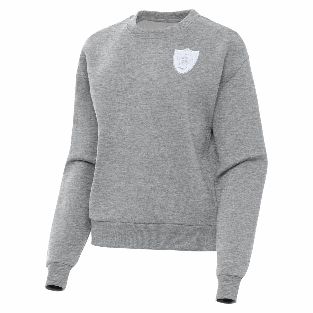 Las Vegas Raiders Antigua Women's Victory Crew Pullover Sweatshirt - Heather Gray - NFL