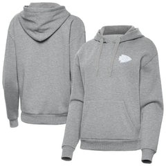 Kansas City Chiefs Antigua Women's Victory Pullover Hoodie - Heather Gray - NFL