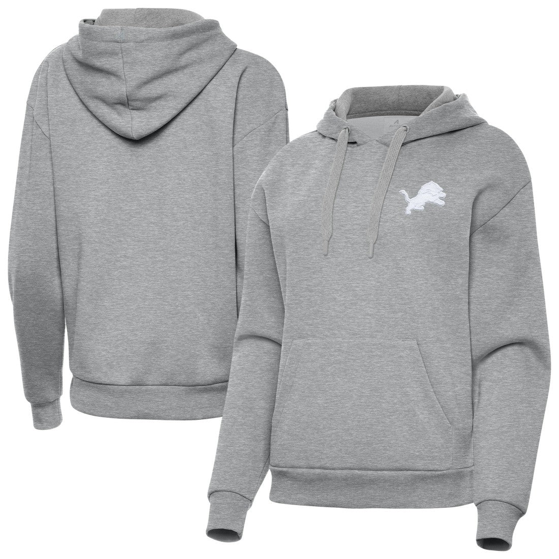 Detroit Lions Antigua Women's Victory Pullover Hoodie - Heather Gray - NFL