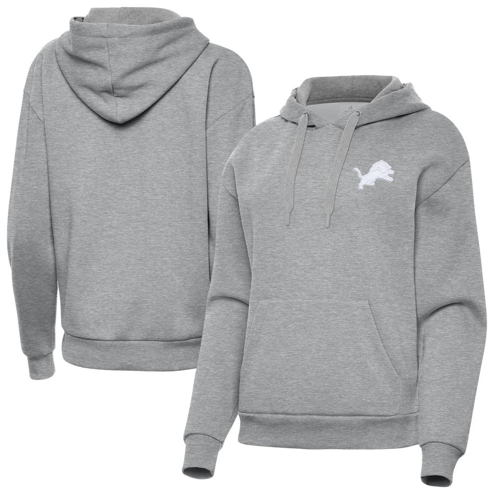 Detroit Lions Antigua Women's Victory Pullover Hoodie - Heather Gray - NFL