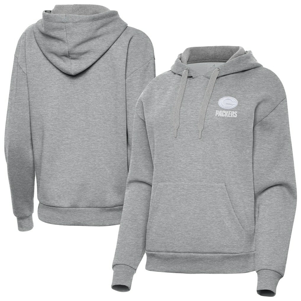 Green Bay Packers Antigua Women's Victory Pullover Hoodie - Heather Gray - NFL
