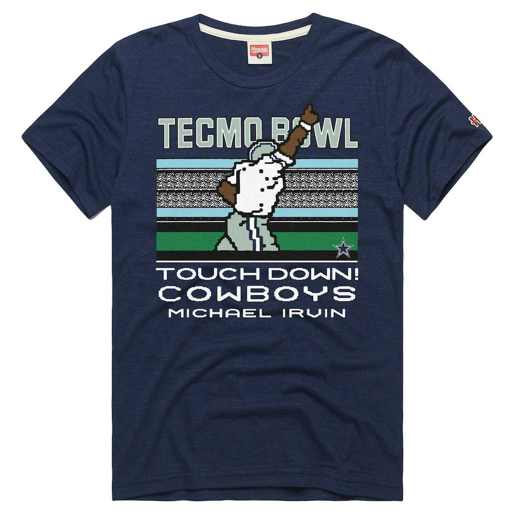 Michael Irvin Dallas Cowboys Homage Unisex Tecmo Bowl Retired Player Graphic Tri-Blend T-Shirt - Navy - NFL