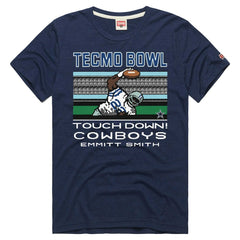 Emmitt Smith Dallas Cowboys Homage Unisex Tecmo Bowl Retired Player Graphic Tri-Blend T-Shirt - Navy - NFL