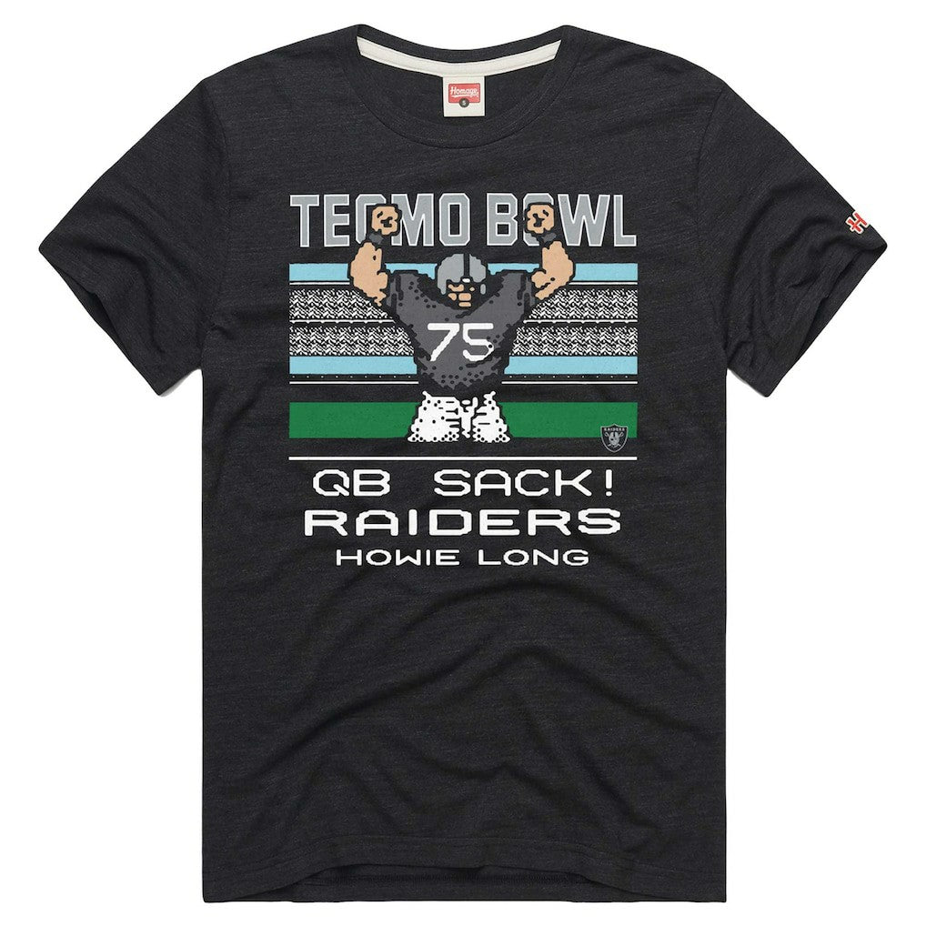Howie Long Las Vegas Raiders Homage Unisex Tecmo Bowl Retired Player Graphic Tri-Blend T-Shirt - Charcoal - NFL