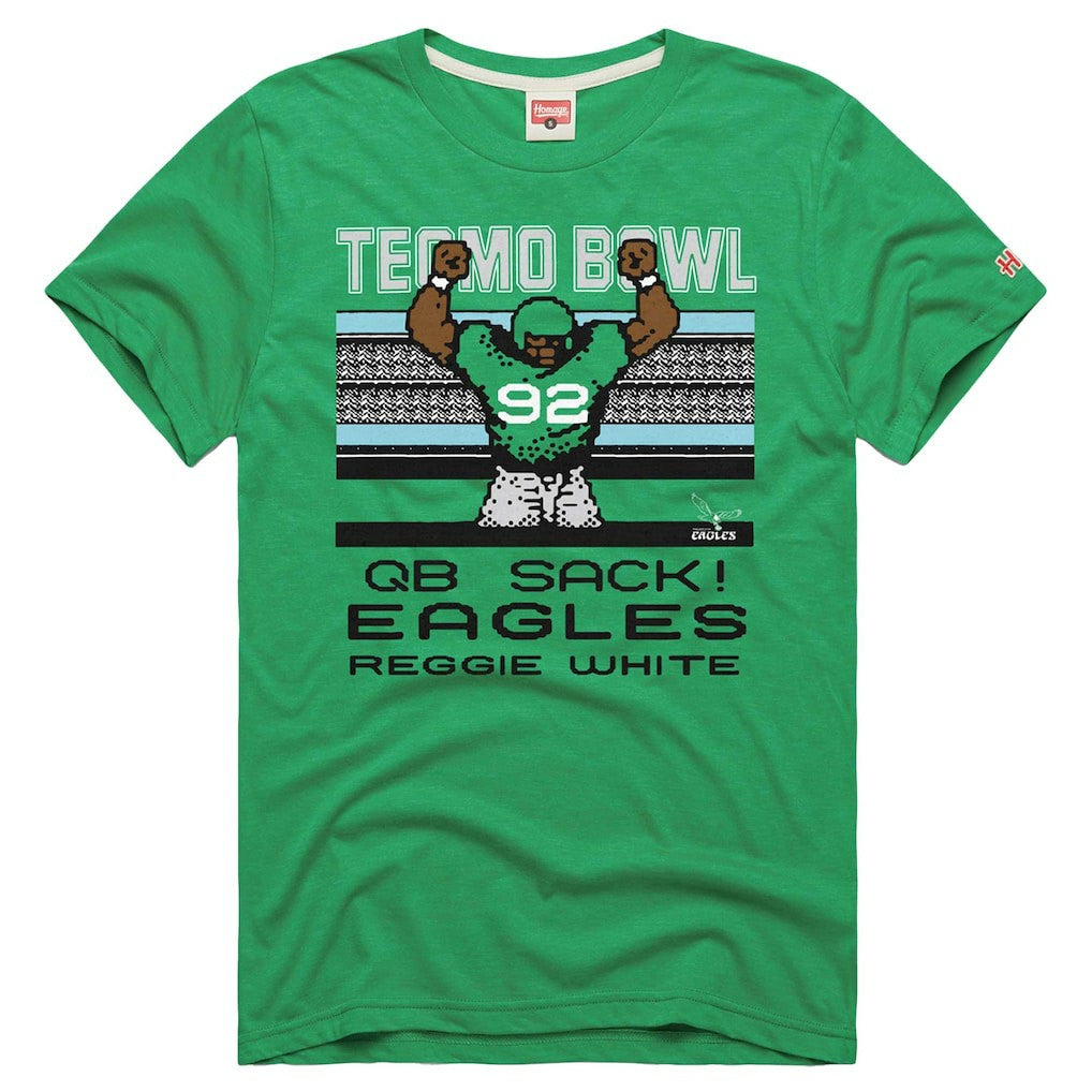 Reggie White Philadelphia Eagles Homage Unisex Tecmo Bowl Retired Player Graphic Tri-Blend T-Shirt - Kelly Green - NFL